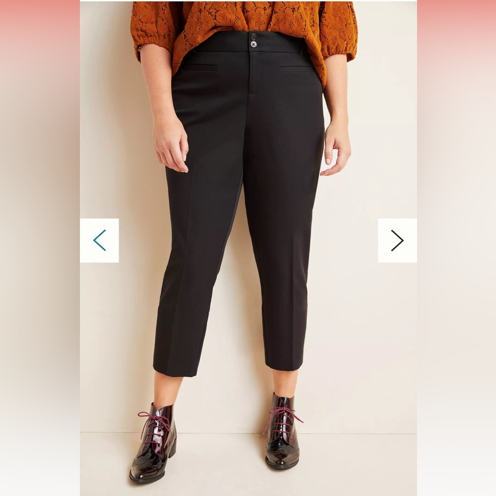 NWT Anthropologie The Essential Black Trouser Dress Pants Size 14